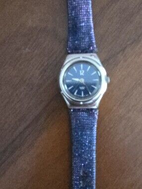 Vintage Swatch Watch w/purple Sparkle Band